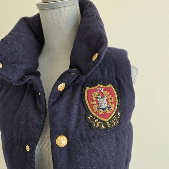Ralph Lauren RUGBY Wool Down Classic Quilted Vest  Navy color size XS - Picture 4 of 16